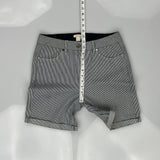 Barbour Pinstripe Shorts - 30W UK 10 Grey Cotton