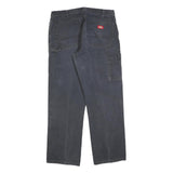 DICKIES Mens Regular Fit Straight Leg Denim Black Cotton Blend W36 L32 Workwear