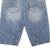 MUSTANG Mens Denim Blue Casual Shorts M W32 Cotton Blend Faded Style
