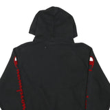 CHAMPION Mens Black Pullover Hoodie M Embroidered Logo Sleeve Print