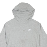NIKE Womens Grey Hoodie 2XL Cotton Blend Pullover Sweatshirt Casual