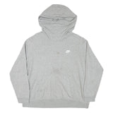 NIKE Womens Grey Hoodie 2XL Cotton Blend Pullover Sweatshirt Casual