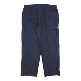MARSUM Mens Cotton Blend Navy Relaxed Straight Trousers W34 L28 Casual Cargo