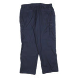 MARSUM Mens Cotton Blend Navy Relaxed Straight Trousers W34 L28 Casual Cargo