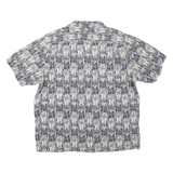 BISHOP ST. APPAREL Mens Blue & Grey Cotton Blend Short Sleeve Shirt L Casual