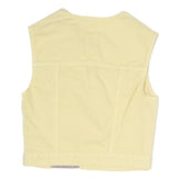 TEDDYS Womens Yellow Cotton Blend Woven Tailored Sleeveless Button Jacket S