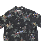 BATIK BAY Mens Black Tropical Print Rayon Shirt XL Summer Casual Beachwear
