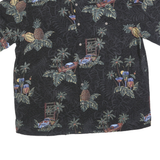 BATIK BAY Mens Black Tropical Print Rayon Shirt XL Summer Casual Beachwear
