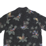 BATIK BAY Mens Black Tropical Print Rayon Shirt XL Summer Casual Beachwear