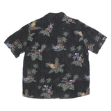 BATIK BAY Mens Black Tropical Print Rayon Shirt XL Summer Casual Beachwear