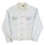 LEE Mens White Cotton Sherpa Collar Button Jacket XL Denim Outerwear