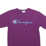 CHAMPION Mens Purple Graphic T-Shirt M Short Sleeve Crew Neck Cotton Blend