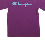 CHAMPION Mens Purple Graphic T-Shirt M Short Sleeve Crew Neck Cotton Blend