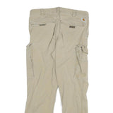 CARHARTT Mens Jeans Beige Relaxed Straight Cotton Blend W32 L29 Cargo Pocket
