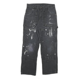 DICKIES Mens Jeans Black Regular Straight Denim W30 L28 Workwear Utility Zip