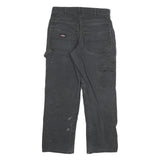 DICKIES Mens Jeans Black Regular Straight Denim W30 L28 Workwear Utility Zip