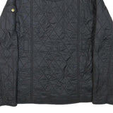 BARBOUR INTERNATIONAL Womens Black Quilted Jacket 2XL Polyester Blend Button