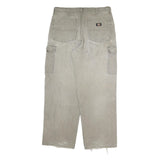 DICKIES Mens Regular Fit Cargo Cotton Blend Jeans Beige W34 L30 Workwear Utility
