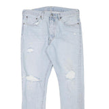LEVI'S 501S Mens Jeans Slim Skinny Denim Light W32 L29 Distressed Ripped