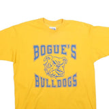 HANES Mens Yellow Bogue's Bulldogs Graphic T-Shirt L Short Sleeve Crew Neck
