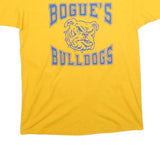 HANES Mens Yellow Bogue's Bulldogs Graphic T-Shirt L Short Sleeve Crew Neck