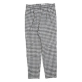 GARDEUR Womens Wool Blend Grey Check Regular Fit Straight Leg Trousers W32 L30