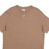 NIKE Mens Brown Classic Cotton T-Shirt M Short Sleeve Crew Neck Simple Design