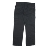 DICKIES Mens Black Regular Fit Cargo Trousers W36 L32 Workwear Utility Zip
