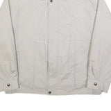 Mens White Cotton Blend Jacket L Plain Zip Closure Casual Lightweight Outdoor