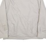 Mens White Cotton Blend Jacket L Plain Zip Closure Casual Lightweight Outdoor