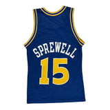 Golden State Warriors Champion #15 Sprewell Jersey - Small Blue Polyester