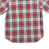 CARHARTT Mens Red & White Plaid Shirt L Cotton Button Short Sleeve Casual