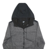 CHAMPION Mens Grey & Black Full Zip Hoodie S Polyester Blend Athletic Jacket