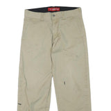 DICKIES Mens Regular Fit Beige Cotton Blend Zip Trousers W32 L30 Workwear Casual