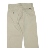 DICKIES Mens Regular Fit Beige Cotton Blend Zip Trousers W32 L30 Workwear Casual