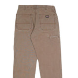 DICKIES Mens Cotton Brown Relaxed Straight Trousers W34 L32 Workwear Casual