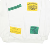 CONNOLLY Womens White Sweatshirt L Cotton Blend Crew Neck Pullover Ireland