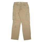 CARHARTT Mens Beige Cotton Relaxed Fit Cargo Trousers W32 L34 Workwear Utility