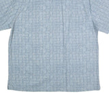 LL BEAN Mens Blue Printed Cotton Shirt L Casual Vacation Wear Summer