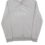 PUMA Mens Grey Hoodie S Cotton Blend Pullover Sweatshirt Sports Casual