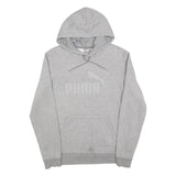 PUMA Mens Grey Hoodie S Cotton Blend Pullover Sweatshirt Sports Casual