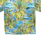 HIGH SEAS Mens Blue & Green Hawaiian Shirt M Tropical Pattern Casual Summer