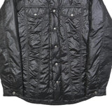 LEVI'S Mens Black Button Jacket M Polyester Blend Plain Casual Classic Stylish