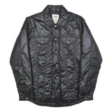 LEVI'S Mens Black Button Jacket M Polyester Blend Plain Casual Classic Stylish