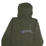 PUMA Mens Green Full Zip Hoodie S Cotton Puma Logo Sweatshirt