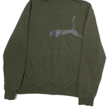 PUMA Mens Green Full Zip Hoodie S Cotton Puma Logo Sweatshirt