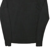 ESPRIT Womens Black Plain Cotton Blend Jumper V-Neck Basic Knit S Casual