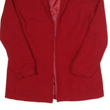 REQUIREMENTS Womens Red Wool Jacket UK 12 Plain Classic Tailored Lapel Collar