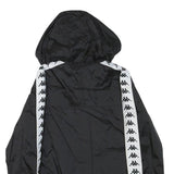 KAPPA Womens Black & White Logo Hooded Zip Jacket M Polyester Blend Track Casual