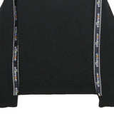 ELLESSE Womens Black Sweatshirt Crew Neck UK 10 Logo Tape Detail Cotton Blend